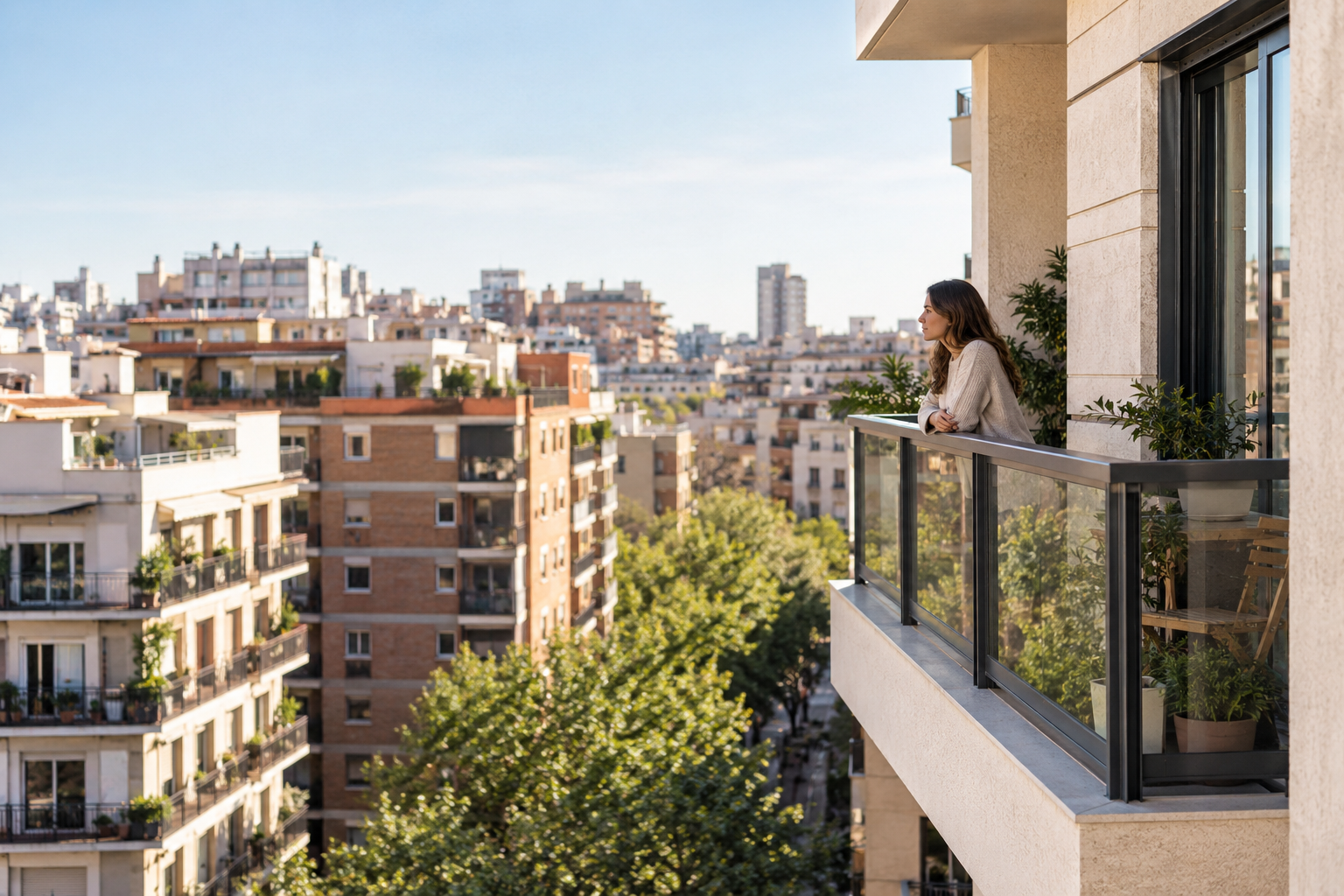 Vivienda en alquiler con balcón y vistas a la ciudad